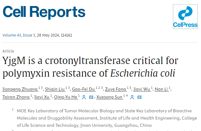 世界杯体育官方网站孙雪松/何庆瑜团队在Cell reports和Journal of Hazardous Materials发文揭示细菌耐药性调控和传播新机制